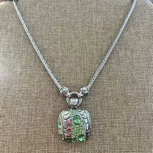 Necklace & Earring Set in Green and Silver